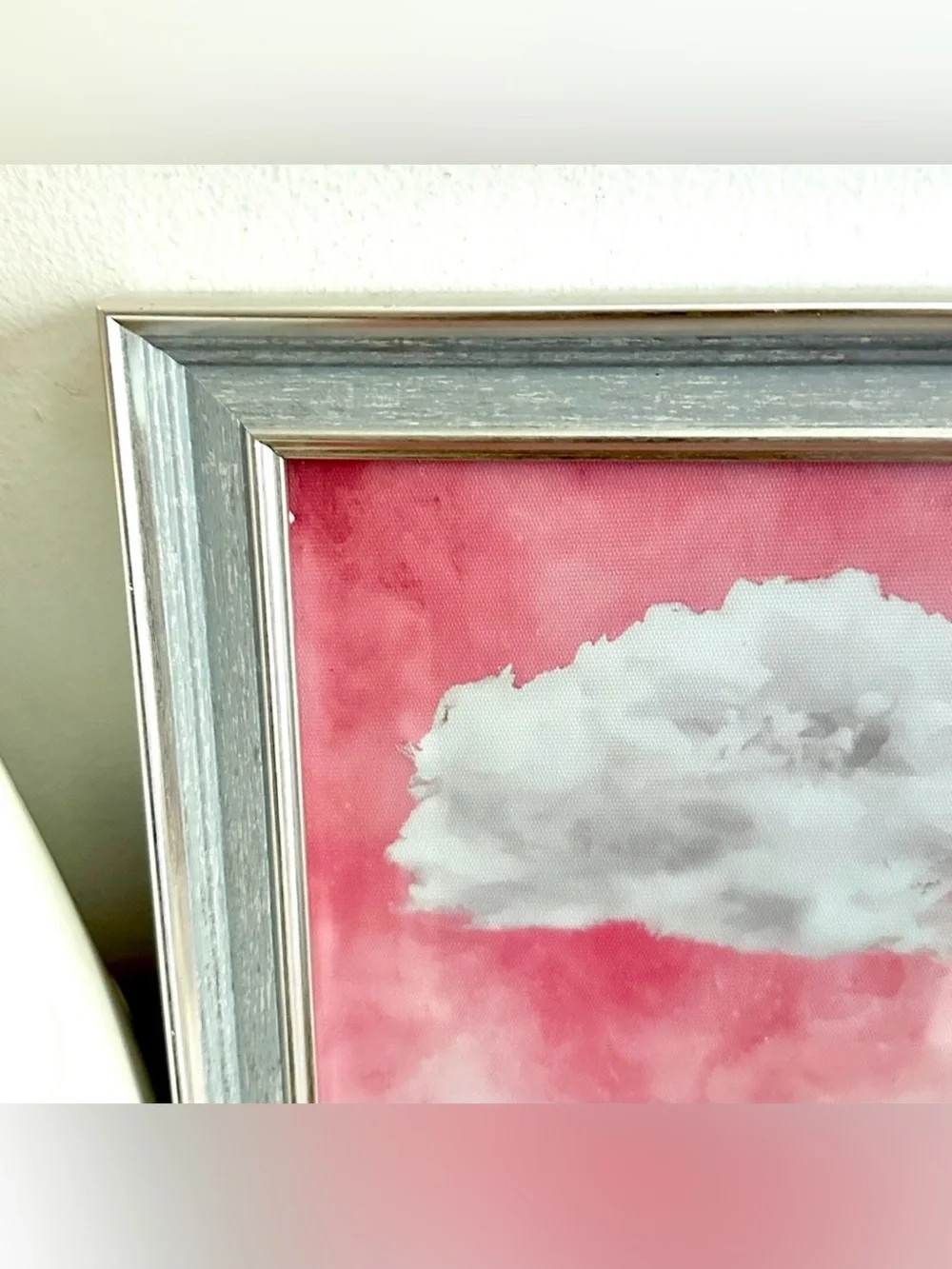 Pink Aesthetic Fluffy Cloud Canvas Art Print Framed Wall Art Dreamy Whimsical